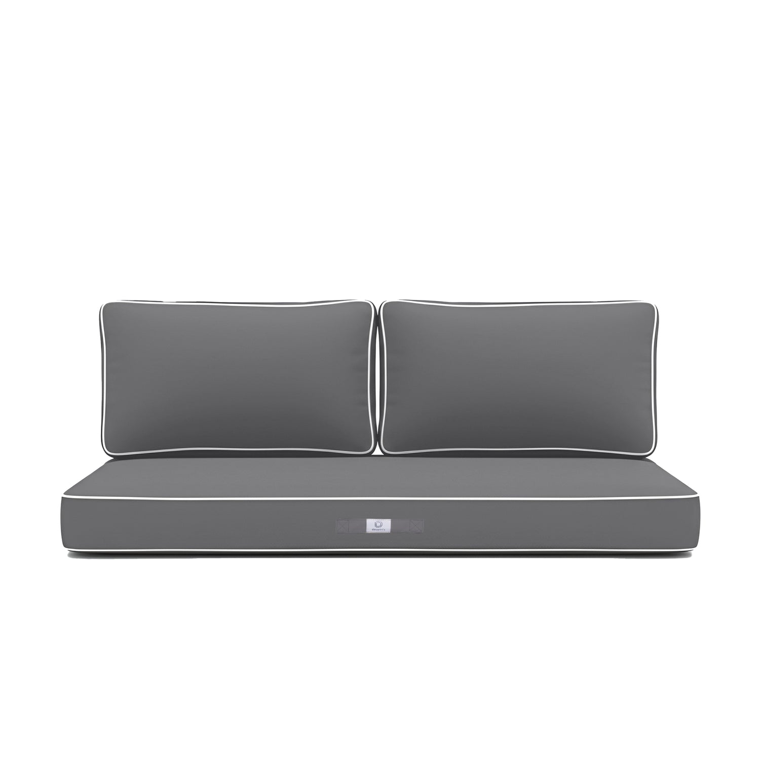 Coussins pour salon de jardin premium déhoussable 100x50cm - Gris foncé - Déco Arts