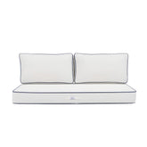 Coussins pour salon de jardin déhoussable premium 120x60cm - Blanc - Déco Arts
