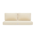 Ensemble de 3 coussins Deco-arts.fr pour fauteuils et canapés, jaune beurre, épais 12cm avec passepoil, 1 assise + 2 dossiers