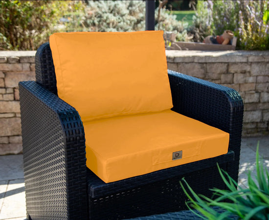 Coussin pour salon de jardin déhoussable 60x60cm Jaune