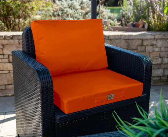 Coussins pour salon de jardin déhoussable 50x50cm orange