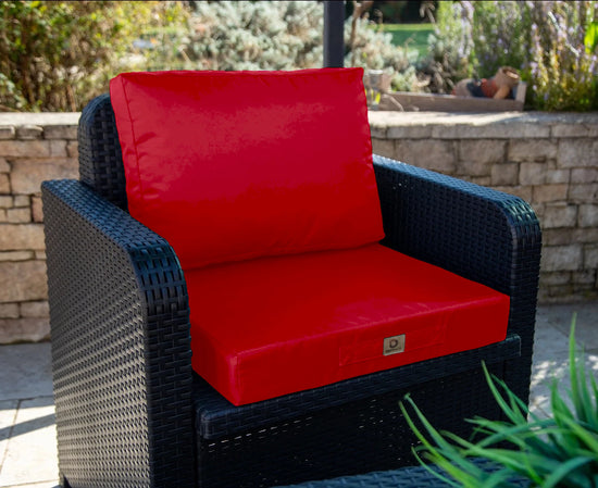 Coussin pour salon de jardin déhoussable 60x60cm Rouge