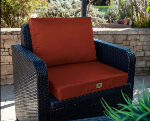 Coussins pour salon de jardin déhoussable 60x60cm Terracotta