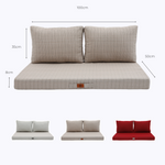 Ensemble de coussins Deco-arts.fr pour salon et jardin, 100x50 cm, beige chiné noir, 1 assise et 2 dossiers, tissu 270g.