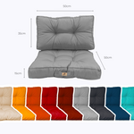 Ensemble de coussins capitonnés gris galet pour fauteuils et canapés, épais et moelleux 50x50 cm, 15 cm d'épaisseur.