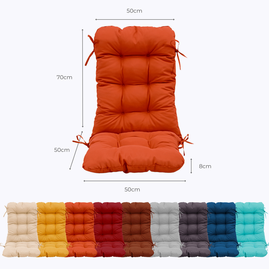 High-Back Chair Cushion 120x50 Orange – dimensions