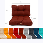 Ensemble de coussins capitonnés 50x50 cm en terracotta, épais et moelleux pour fauteuils et canapés, deco-arts.fr