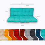 Ensemble de 3 coussins capitonnés pour banquette, 120x60 cm, bleu Caraïbes, épais 15 cm, pour fauteuils et canapés.