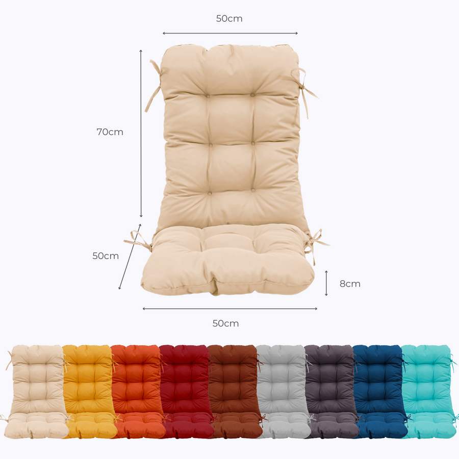 Hochlehner-Stuhlkissen 120x50 Beige – Abmessungen