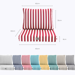 Ensemble de coussins de salon jardin 60x60 cm rayures rouges, pour fauteuils et canapés, en tissu Premium 270g.