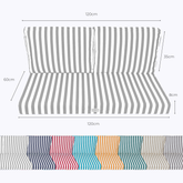 Coussins pour salon de jardin déhoussable 120x60cm - Rayure gris clair - Déco Arts