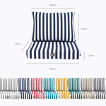 Ensemble de coussins pour salon de jardin 60x60 cm rayure bleu marine, assise et dossier, en tissu 270g, Deco-arts.fr