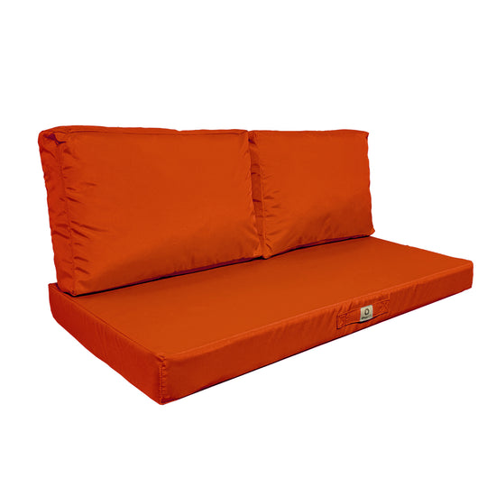 Coussins pour salon de jardin déhoussable 120x60cm Orange