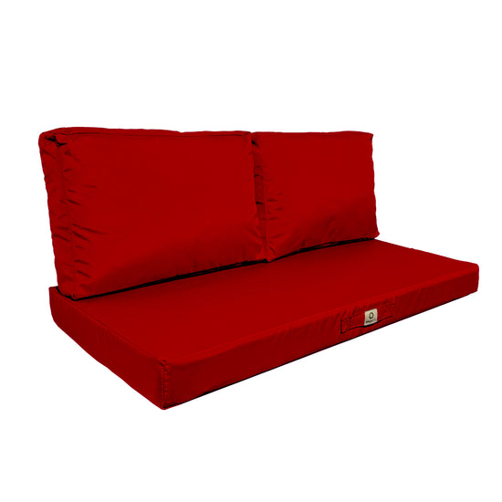 Coussins pour salon de jardin déhoussable 120x60cm Rouge