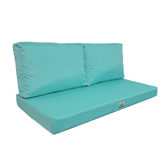 Coussins pour salon de jardin déhoussable 120x60cm Bleu caraïbes