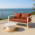 Ensemble Coussins Salon Jardin 100x50 Terracotta - Déhoussable & Anti-UV (1 Assise + 2 Dossiers)