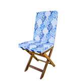 Lot de 4 Coussins pour chaises 95 x 40 cm motif feuillage Bleu - Deco-arts.fr