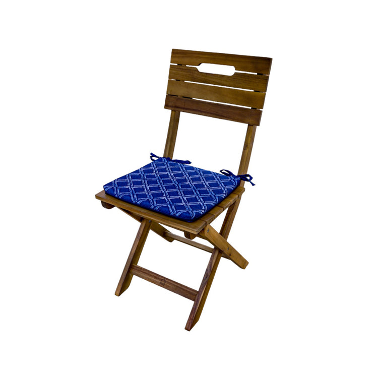 Lot de 4 Galettes de Chaise 35x35x3 cm motif Nautique Bleu - Deco-arts.fr