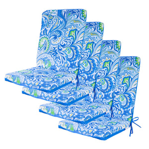 Lot de 4 Coussins Chaise Haut Dossier 95x40 - Motif Arabesque (Confort 5cm)