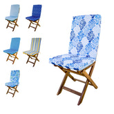 Lot de 4 Coussins pour chaises 95 x 40 cm motif feuillage Bleu - Deco-arts.fr