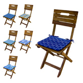 Lot de 4 Galettes de Chaise 35x35x3 cm motif Nautique Bleu - Deco-arts.fr