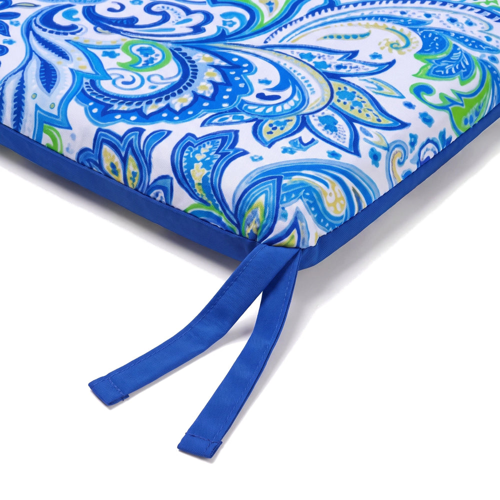 Stuhlkissen 35x35 Arabeskenmuster – Detail des Befestigungsbands