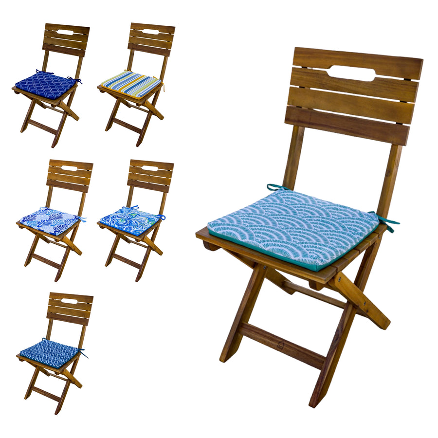 4er-Set Stuhlkissen 35x35 Motif Éventails Grüns – Foto 6
