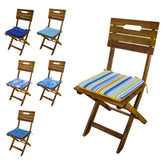 Lot de 4 Galettes de Chaise 35x35x3 cm motif Rayures Solaires - Deco-arts.fr