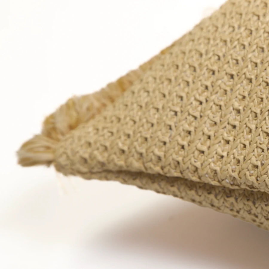 Housse de Coussin Effet Raphia À Bande 30x50, für drinnen und draußen