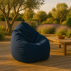 Pouf poire XL für den Außenbereich - 110x120 cm - Bleu Pétrole