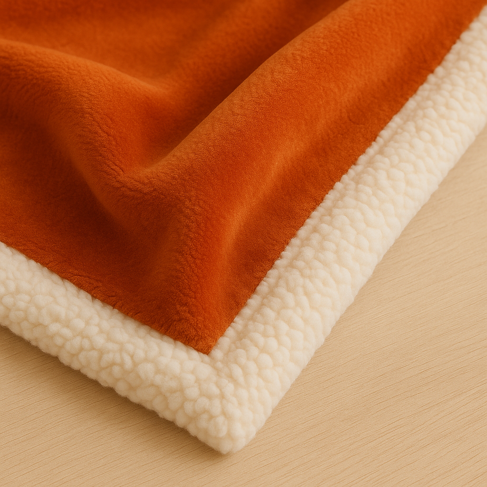 Sherpa fleecedeken 150x200 Terracotta – foto 5