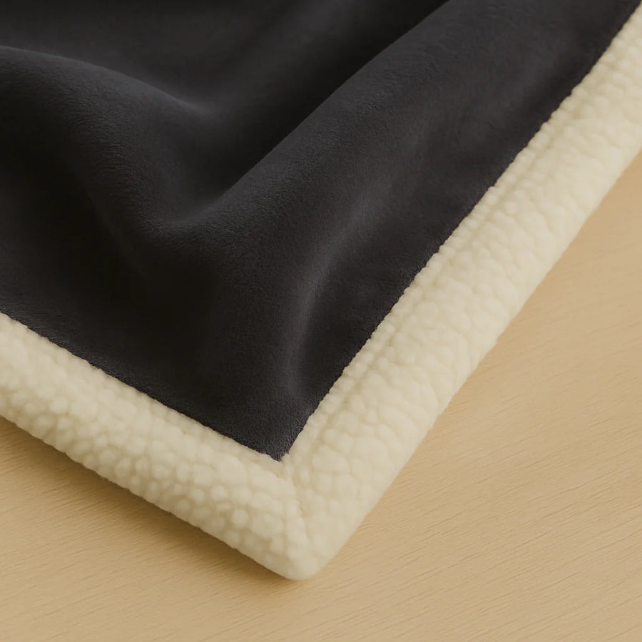 Plaid Sherpa Flanelle 150x200 Gris Anthracite – photo 5