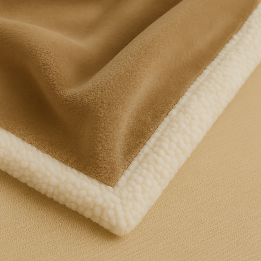 Plaid Sherpa Flanelle XXL 200x240 Beige – photo 5