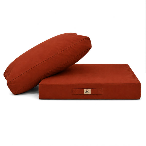 Ensemble Coussins Salon Jardin 60x70 Terracotta - Déhoussable & Anti-UV (Assise + Dossier)