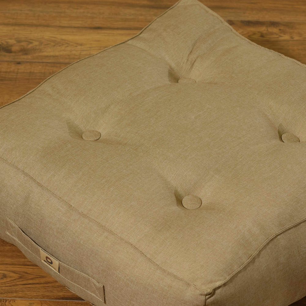 Lot de 2 Coussins de Sol Effet Lin Beige – photo 3