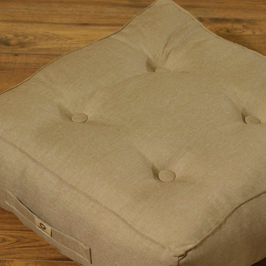Lot de 2 Coussins de Sol Effet Lin Beige – photo 3