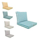 Coussins pour salon de jardin déhoussable 60x60cm - Rayure Turquoise - Deco-arts.fr