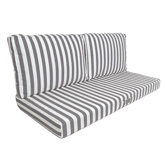 Cushions for garden furniture with removable cover 120x60cm - Dark gray stripe