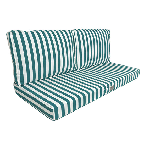 Cushions for garden furniture with removable cover 100x50cm - Green Stripe