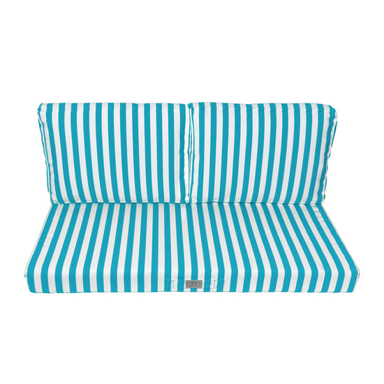 Cushions for garden furniture with removable cover 120x60cm - Turquoise stripe