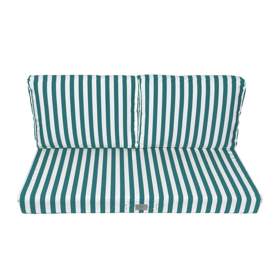 Cushions for garden furniture with removable cover 120x60cm - Green Stripe