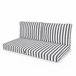 Tuinlounge kussenset 120x60 Donkergrijze strepen - Premium 270g (1 Zitting + 2 Rugleuningen)