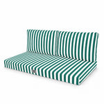 Garden Lounge Cushion Set 100x50 Stripe Green - Premium 270g (1 Seat + 2 Backrests)
