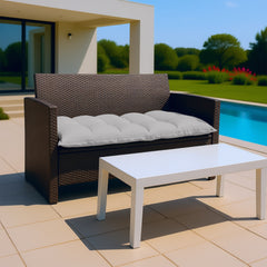 Coussin Banc & Sol Capitonné 120x60 Gris Galet - Épais 10cm (Polyvalent)