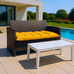 Coussin capitonné Confort Intérieur Extérieur 120x60cm - Jaune Miel