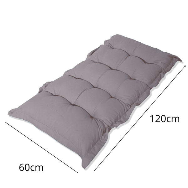 Coussin capitonné Confort Intérieur Extérieur 120x60cm - Gris Galet - Deco-arts.fr