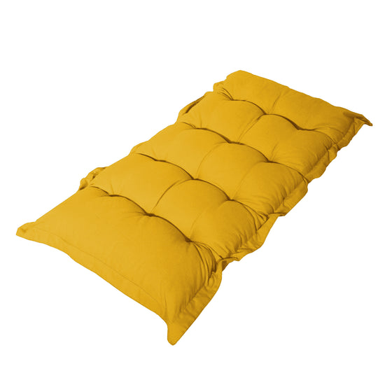 Coussin capitonné Confort Intérieur Extérieur 120x60cm - Jaune Miel - Deco-arts.fr