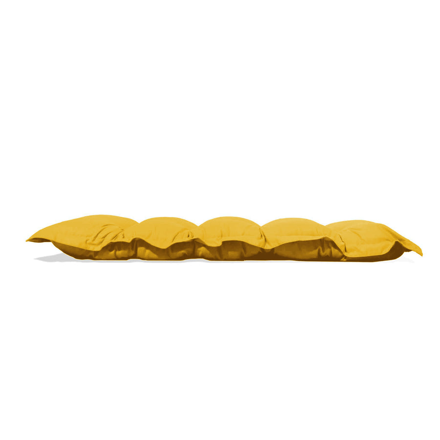 Coussin Banc & Sol Capitonné 120x60 Jaune Miel, housse déhoussable