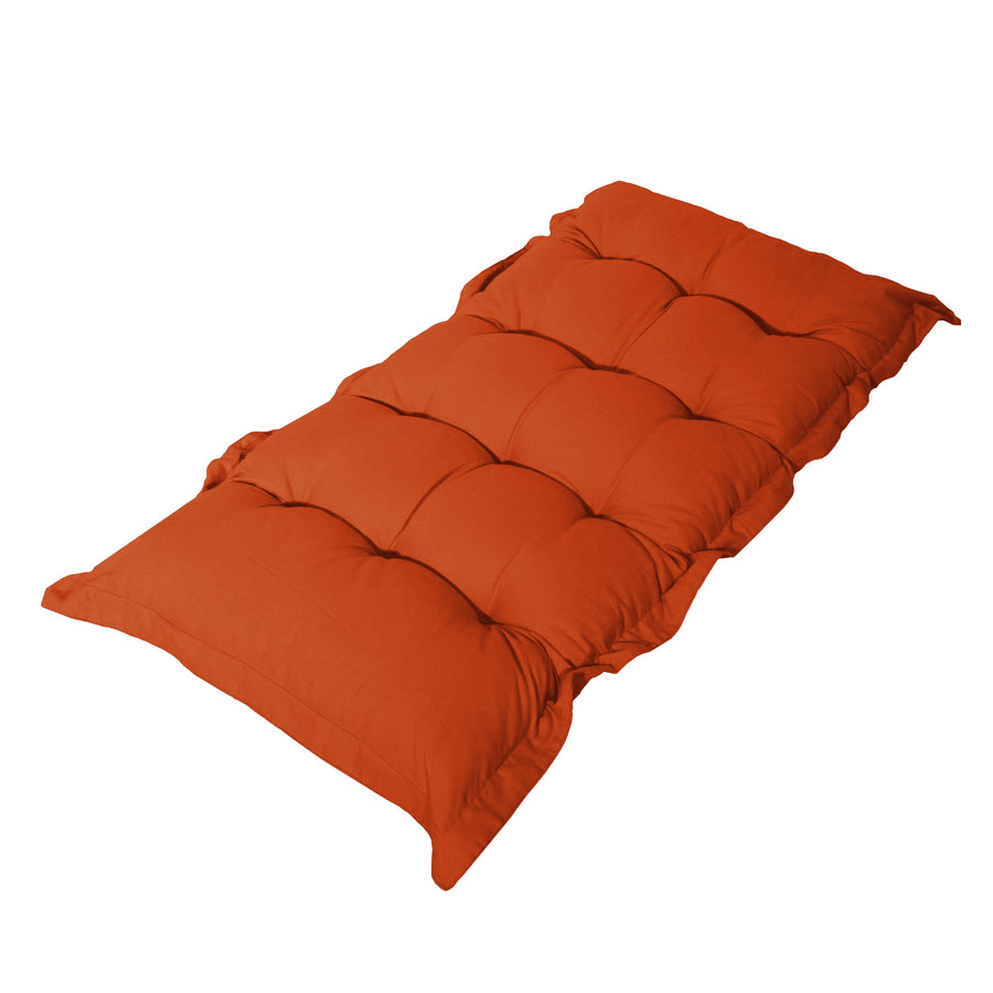 Coussin Banc & Sol Capitonné 120x60 Orange, épaisseur 10 cm