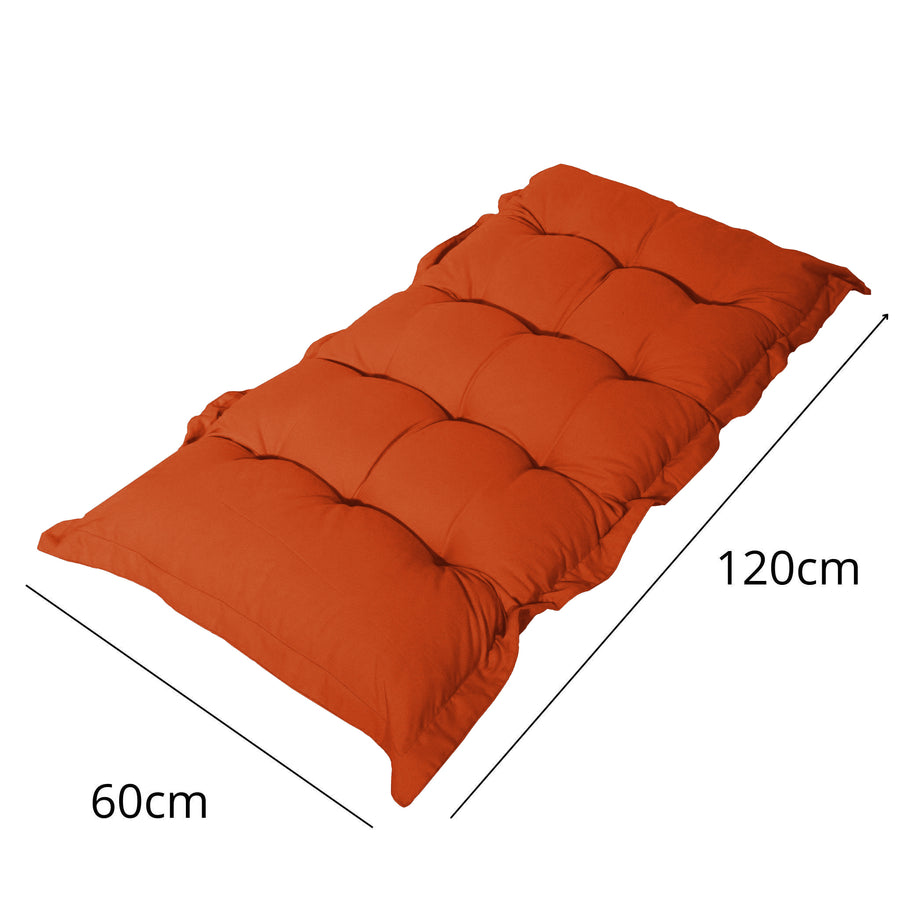 Coussin Banc & Sol Capitonné 120x60 Orange, garnissage en flocons de mousse